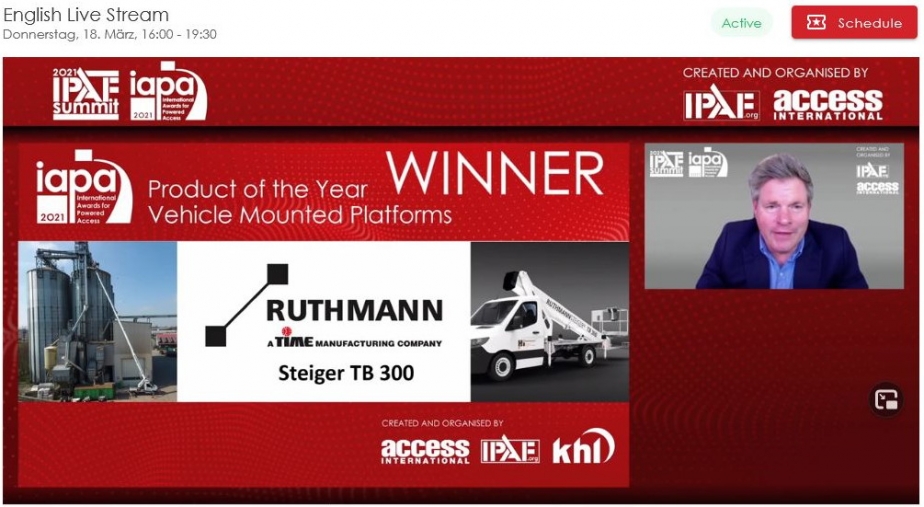 IAPA Award Screenshot der Live-Übertragung