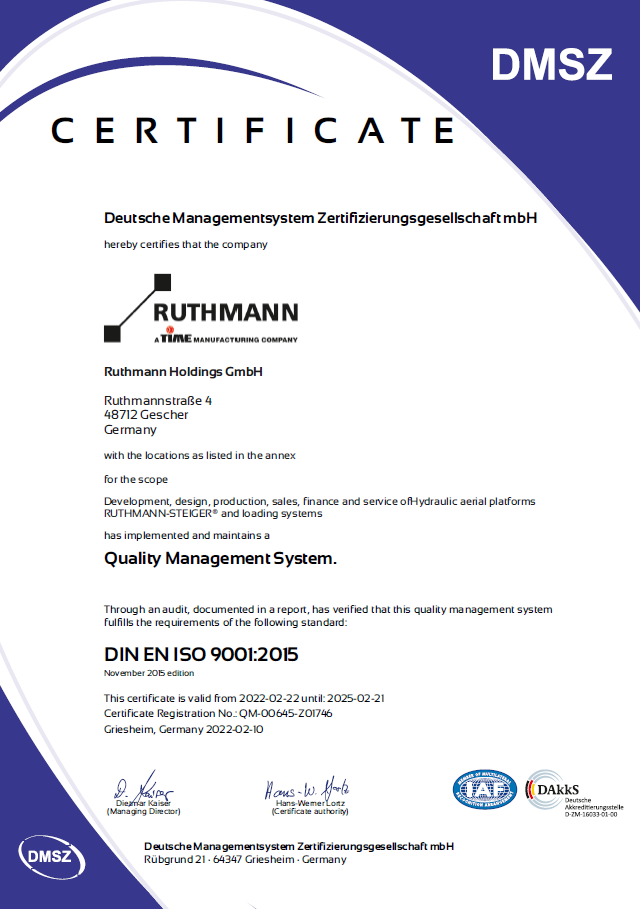 Certificate ISO 9001: